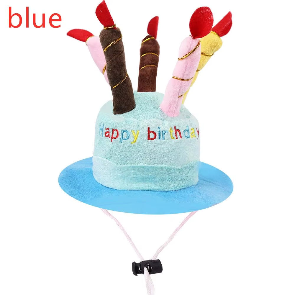 Cute Pet Birthday Caps/Bibs Design Headwear Triangle Scarf Hat Tie Collar Cat Dog Costume Pets Accessories Decoration Supplies