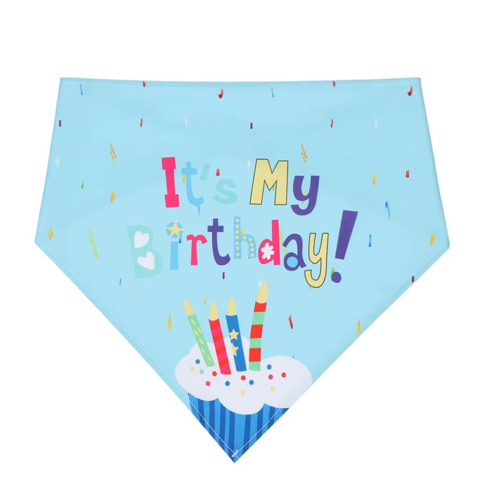 Cute Pet Birthday Caps/Bibs Design Headwear Triangle Scarf Hat Tie Collar Cat Dog Costume Pets Accessories Decoration Supplies
