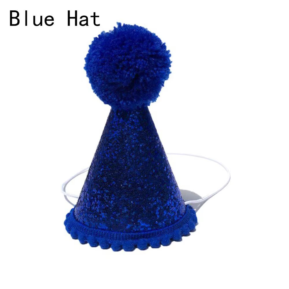 Cute Pet Birthday Caps/Bibs Design Headwear Triangle Scarf Hat Tie Collar Cat Dog Costume Pets Accessories Decoration Supplies