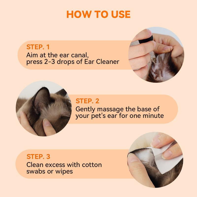 Puainta Ear Cleaner 30Ml Dog Ear Infection Treatment, Quantum Silver Ear Drops for Dogs Ear Infection Ear Mites Treatment for Cats Dogs Itchy Ear
