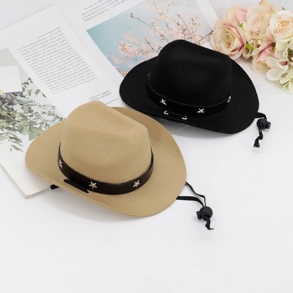 Fashion Dog Cowboy Hat Dogs Cat Outdoor Hats Caps for Small Medium Dogs Cats Headwear Pet Accessories Pitbull