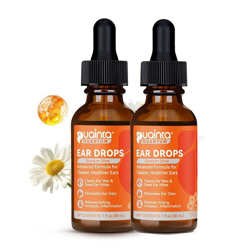 Puainta Ear Cleaner 30Ml Dog Ear Infection Treatment, Quantum Silver Ear Drops for Dogs Ear Infection Ear Mites Treatment for Cats Dogs Itchy Ear