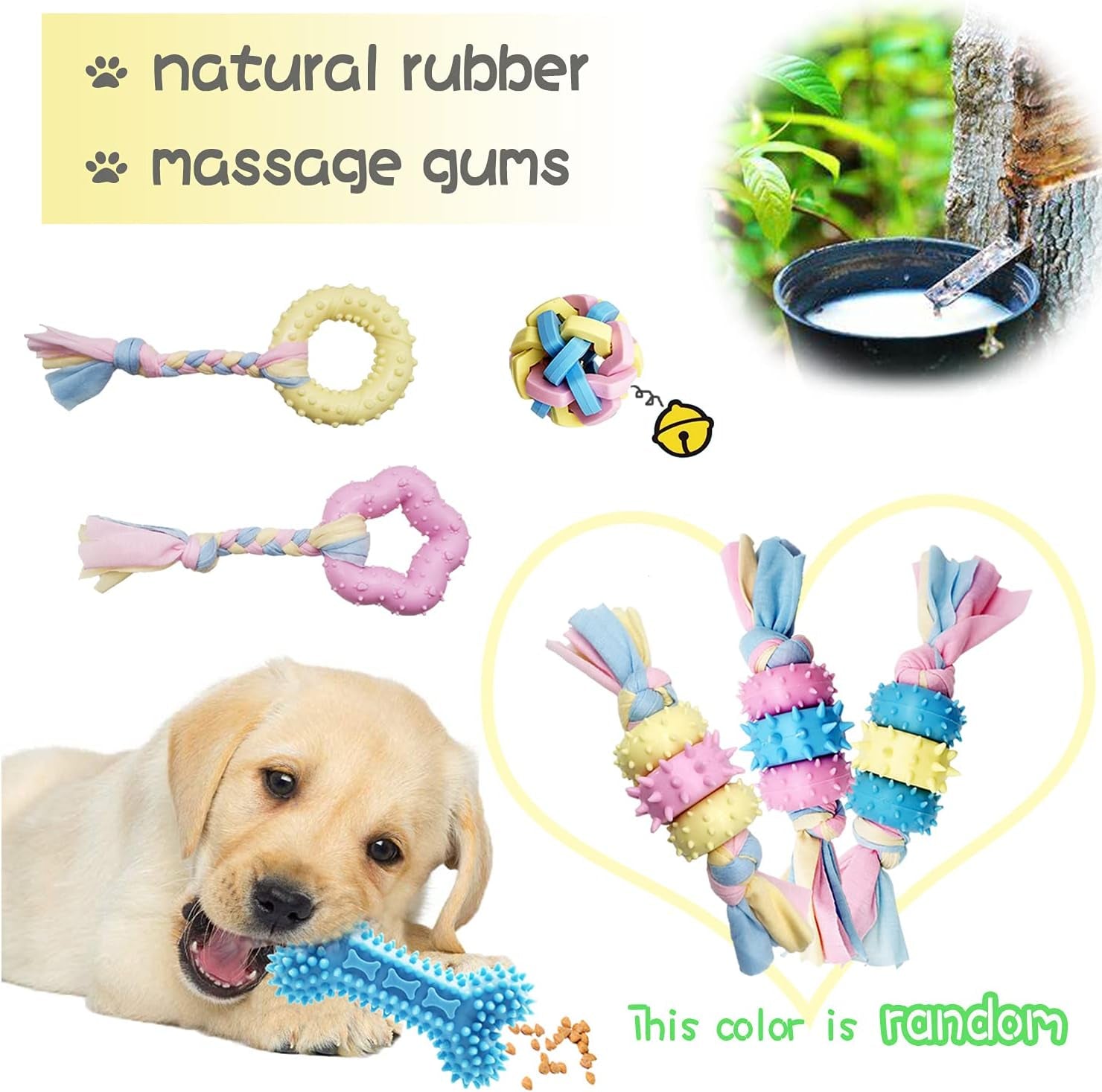 Puppy Toys Interactive Dog Toys Dog Chew Toy Puppy Teething Chew Toys Puppy Supplies Small Dog Toys Rope Balls Dental Teeth Cleaning Toothbrush Squeaky Puzzle Tug Pet Stuff and Toys Storage Basket