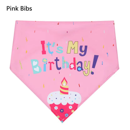 Cute Pet Birthday Caps/Bibs Design Headwear Triangle Scarf Hat Tie Collar Cat Dog Costume Pets Accessories Decoration Supplies