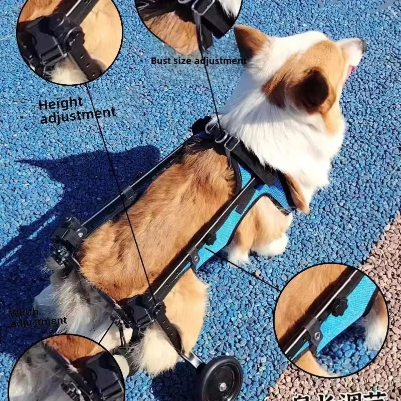 Pet Trolley Adjustable Hind Leg Disabled Pet Dog Mobility Aid Light Rehabilitation Legs Pet Wheelchair Walk Trolley Tools