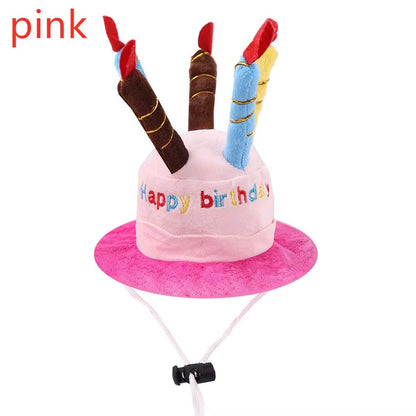 Cute Pet Birthday Caps/Bibs Design Headwear Triangle Scarf Hat Tie Collar Cat Dog Costume Pets Accessories Decoration Supplies