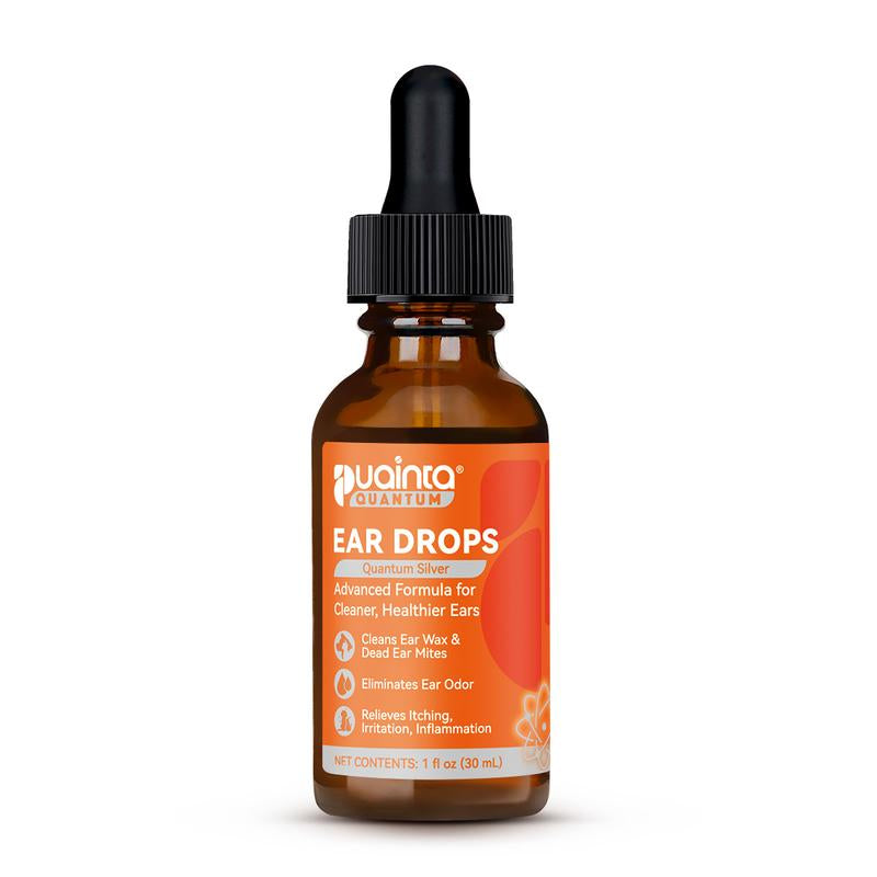 Puainta Ear Cleaner 30Ml Dog Ear Infection Treatment, Quantum Silver Ear Drops for Dogs Ear Infection Ear Mites Treatment for Cats Dogs Itchy Ear