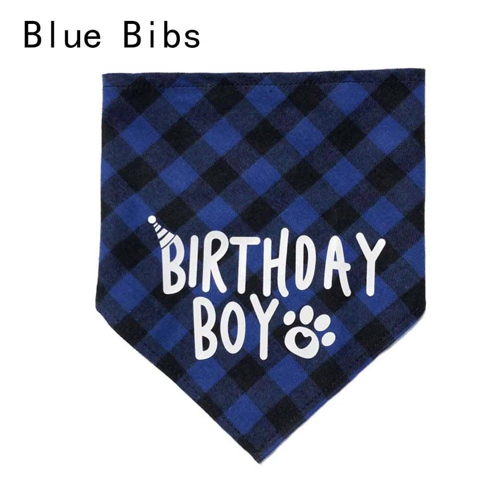 Cute Pet Birthday Caps/Bibs Design Headwear Triangle Scarf Hat Tie Collar Cat Dog Costume Pets Accessories Decoration Supplies