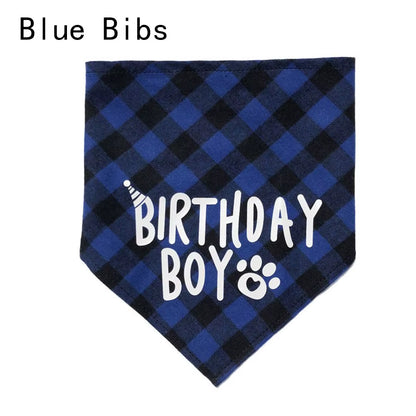 Cute Pet Birthday Caps/Bibs Design Headwear Triangle Scarf Hat Tie Collar Cat Dog Costume Pets Accessories Decoration Supplies